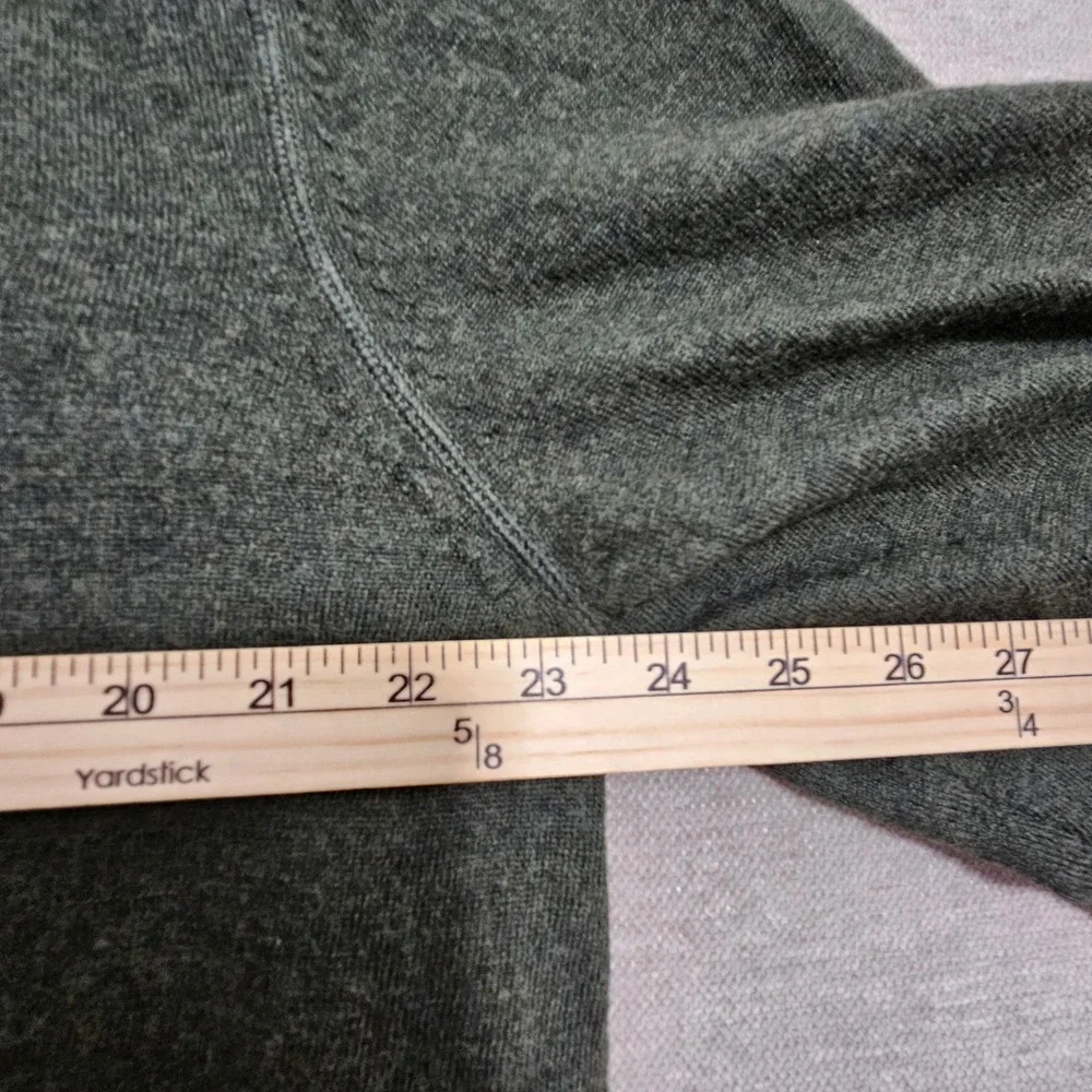 Eddie Bauer V-Neck Sweater XXL Tall Green Merino Wool Vintage Heathered *